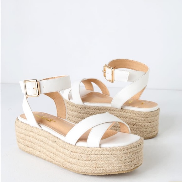 white espadrille heels